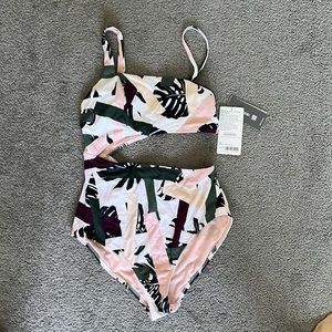 Athleta Tropical Geo Cutout One Piece Size Small